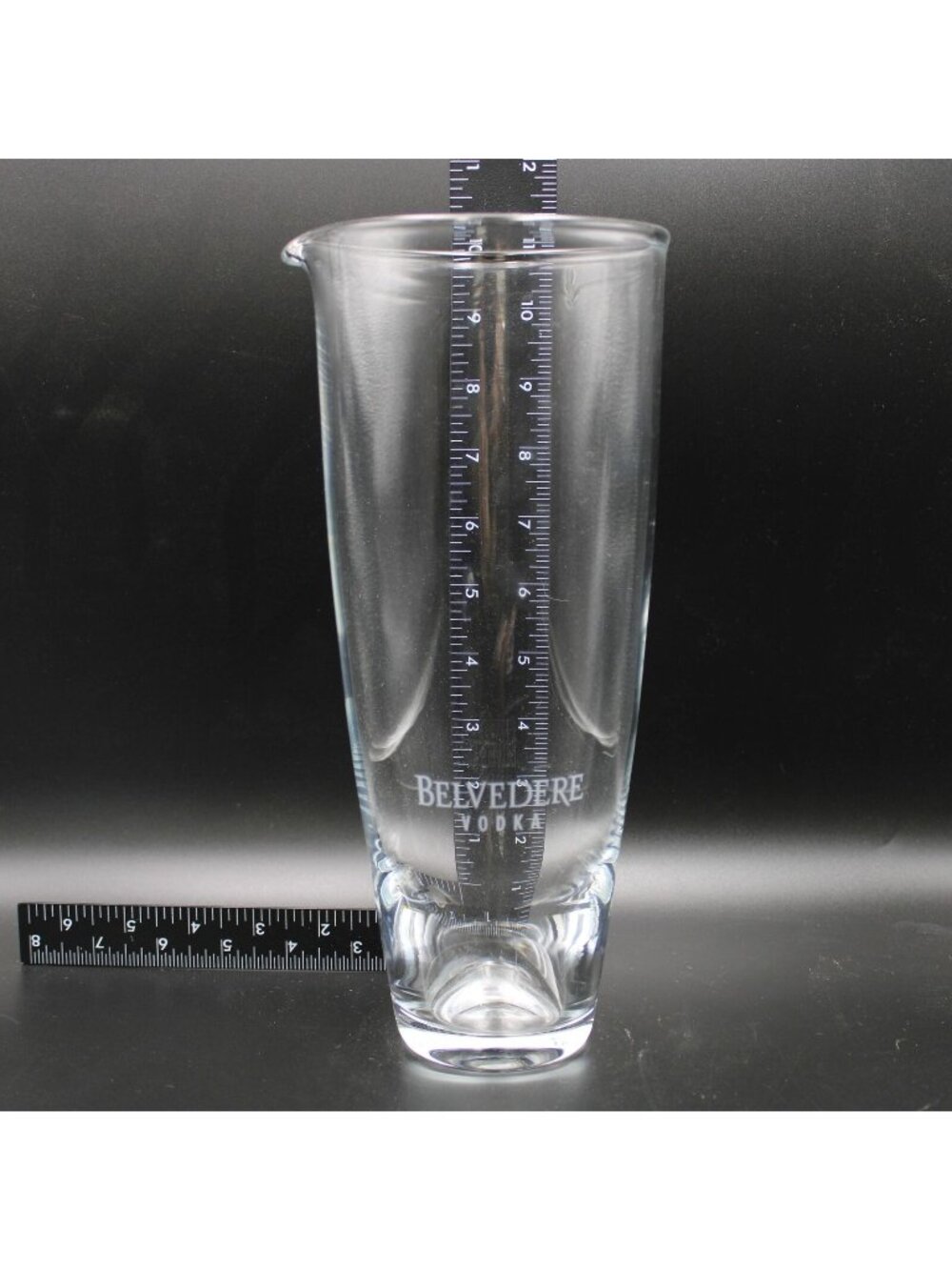 Belvedere Vodka Etched Clear Glass Crystal Martini Cocktail Pitcher 11in Barware